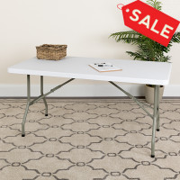 Flash Furniture 30''W x 60''L Blow Molded Plastic Folding Table DAD-YCZ-152-GG